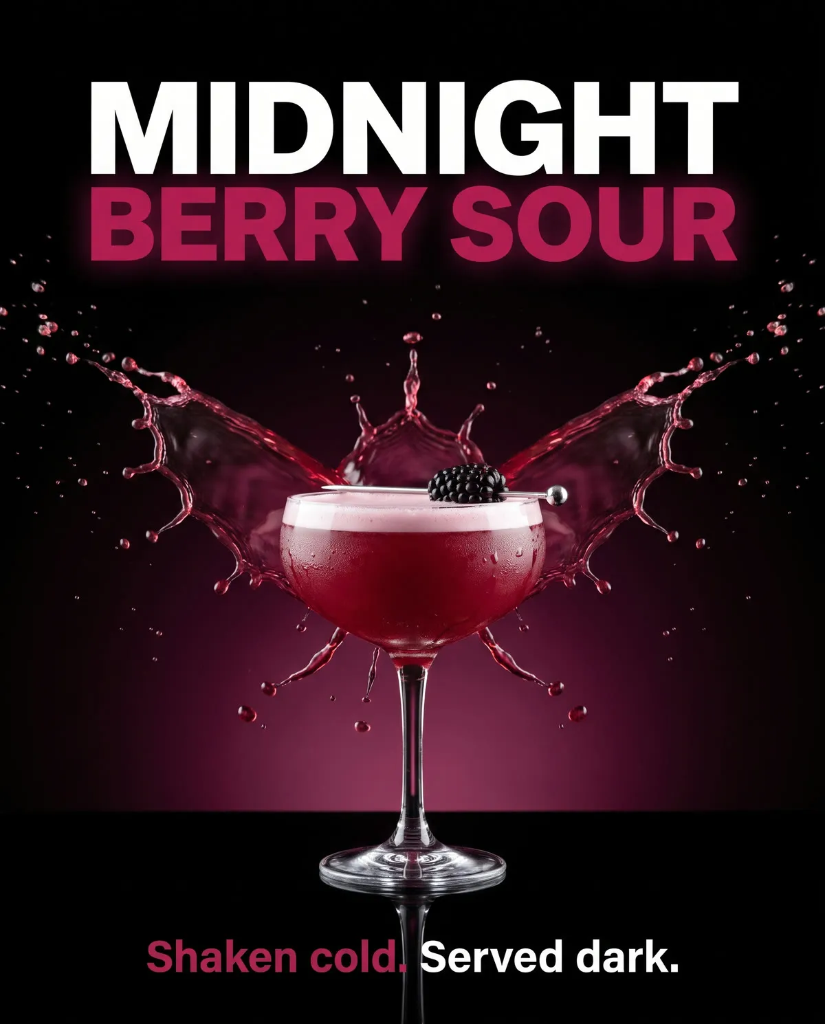 Midnight Berry Sour cocktail poster