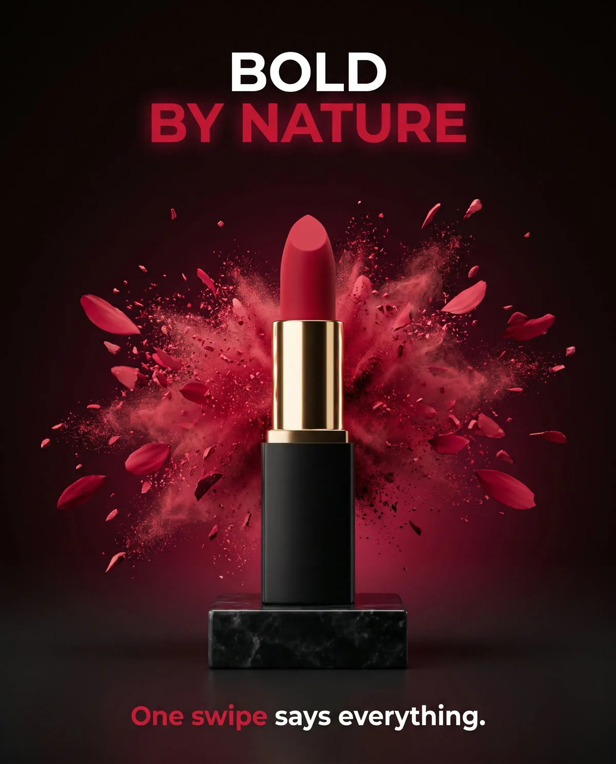 Bold by Nature lipstick poster